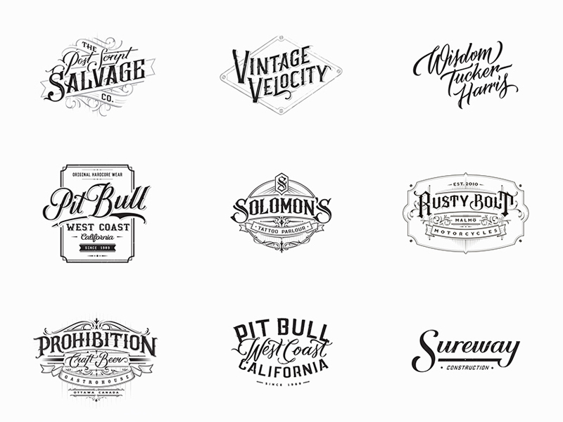 Lettering logos. Логотипы в стиле Леттеринга. Стили логотипов. Лого в стиле леттеринг. Стилистика логотипа виды.